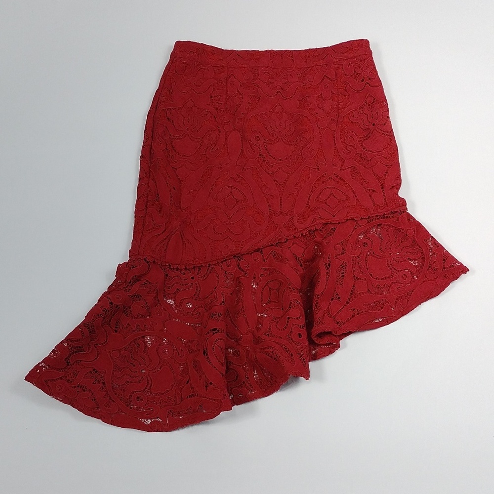 Two Sisters Skyler Lace Skirt In Burnt Orange